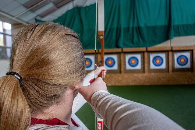 A barebow. A modern recurve bow without sights or other tools to help aim or stabilise.